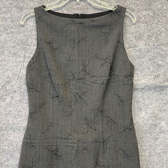Harold's Dress Women's Size 8 Gray Wool Sleeveless Floral Pencil Embroidered EUC - Picture 2 of 16